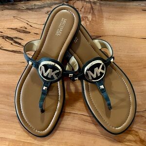 Michael Kors Black and Tan Sandals